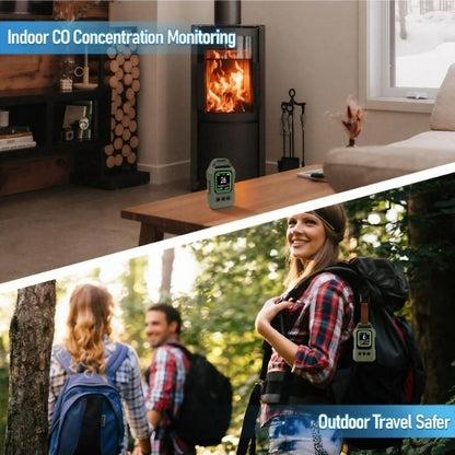 HavenGuard Pro 4-in-1 Air Safety Monitor — Carbon Monoxide (CO), Carbon Dioxide (CO₂), Temperature & Humidity Detector | Rechargeable, Portable, Color-Coded Display